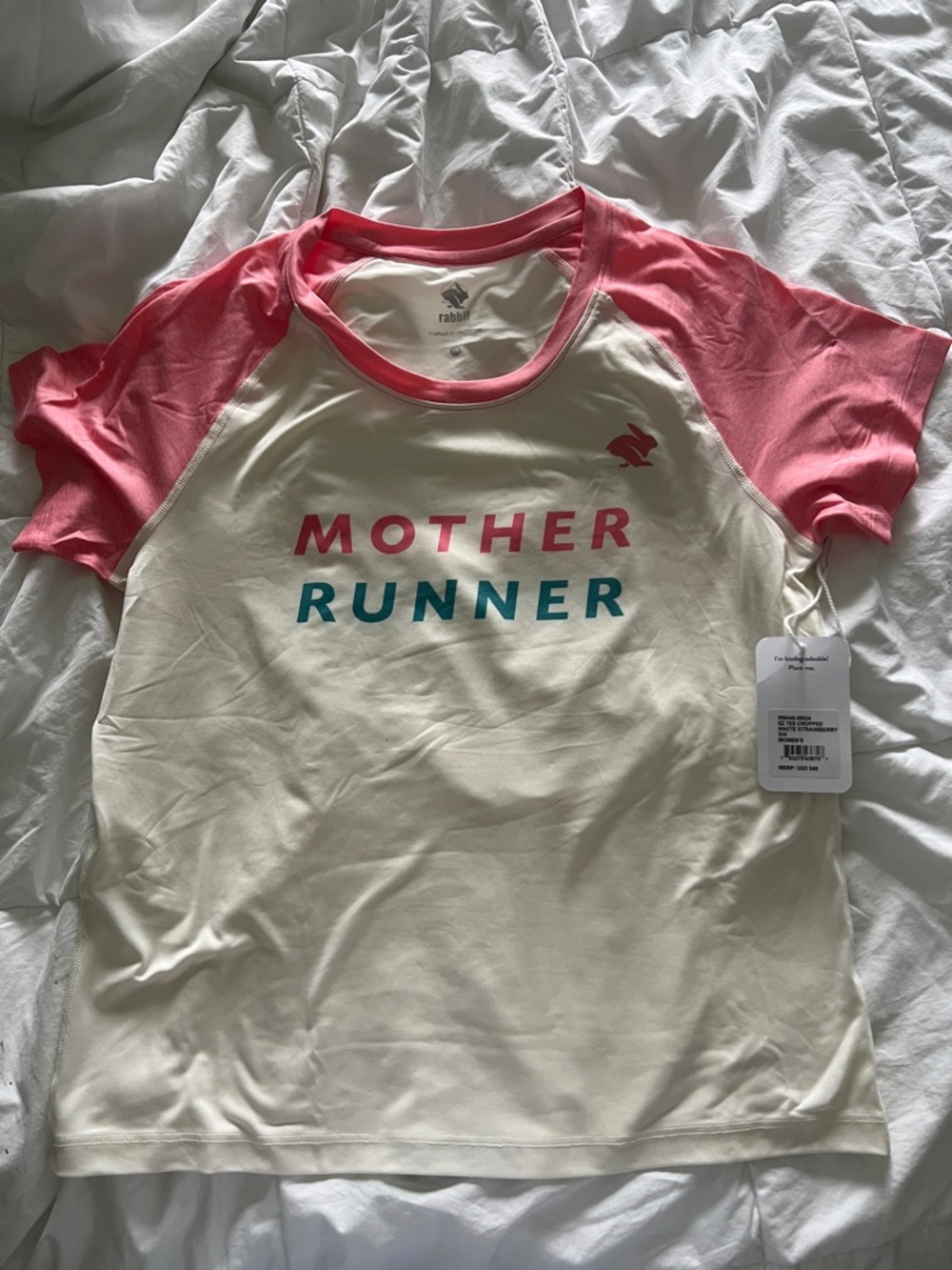 NTW - Run In Rabbit MOTHER Runner White/strawberry EZ Tee
